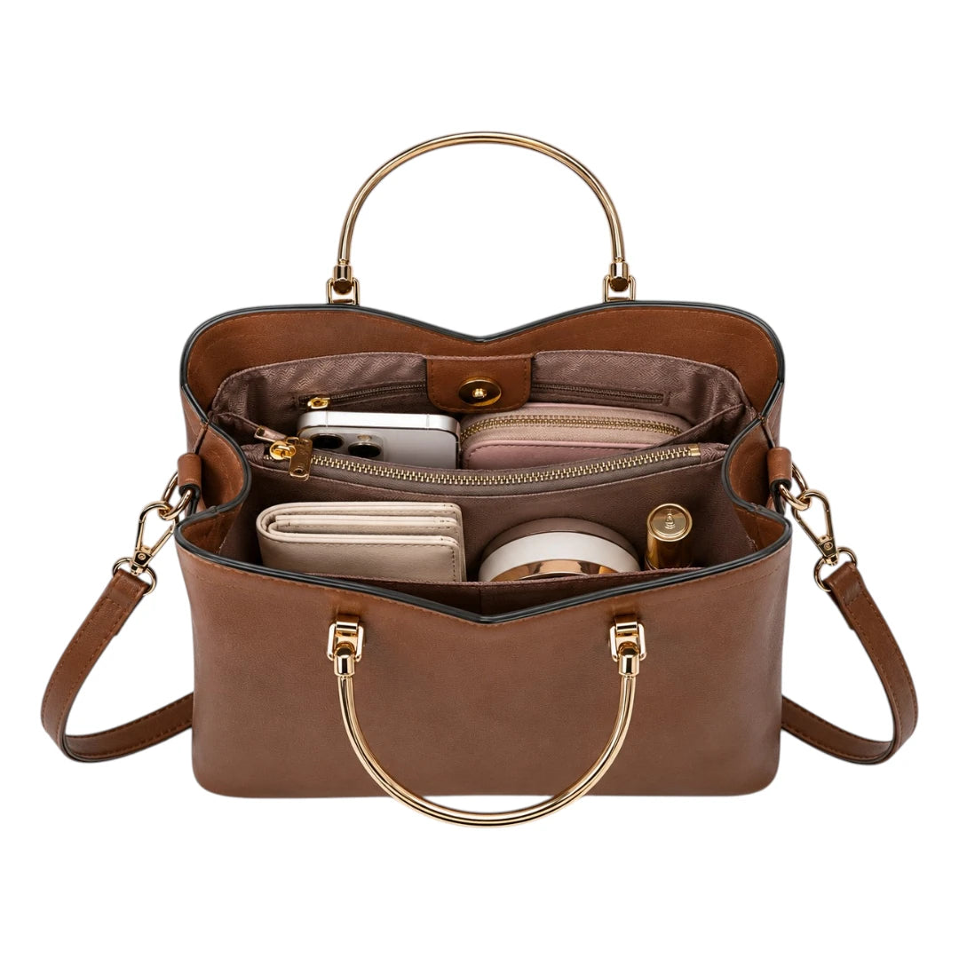Bagzena Arcelle Curve Women’s Satchel Handbags – Brown