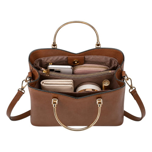 Bagzena Arcelle Curve Women’s Satchel Handbags – Brown
